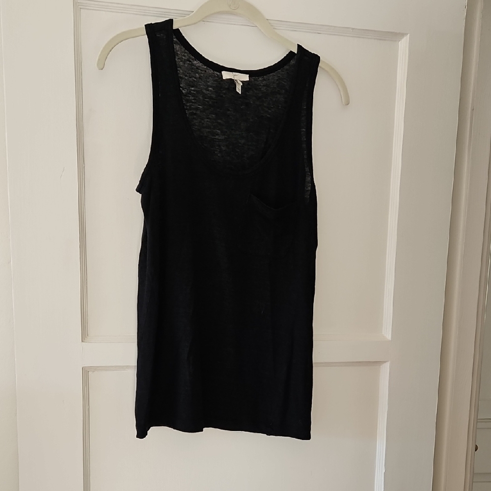 Joie Black Scoop Neck Pocket Tank